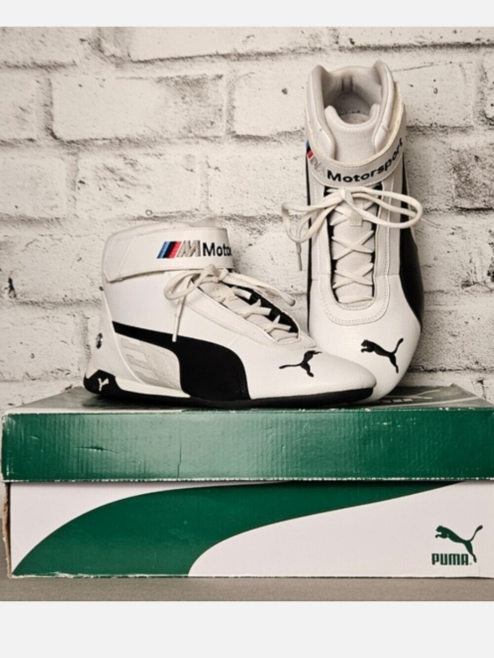 Puma BMW Motorsport Future Cat Mid Driving Shoes Mens 10.5 White
